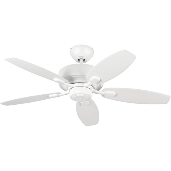 Monte Carlo 5CQM44RZW Centro Max II Dual Mount 44" Ceiling Fan with Pull Chain, 5 Blades, Rubberized White