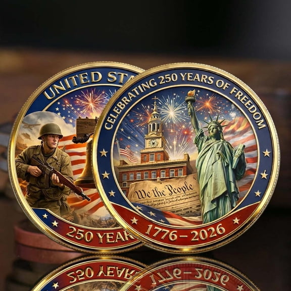 USA 250th Anniversary Coin, America Commemorative Coin Challenge, Coins for Collectors, Patriotism, History Lovers