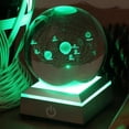 thumbnail image 2 of Base de luz LED para bola de cristal, expositor multicolor, base iluminada, arte de cristal láser 3D con tacto sensible (hueco esférico)., 2 of 5