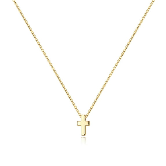 TINGN Cross Pendant Necklaces for Women 14k Gold Plated 18 Inch