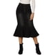 thumbnail image 1 of Falda de cola de pez INSPIRE CHIC para mujer, falda maxi de mezclilla desgastada XXL (20) negra, 1 of 5