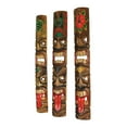 thumbnail image 2 of Zeckos 40 inch Hand Carved Tiki Mask Totem Tropical Wall Decor Set of 5, 2 of 10