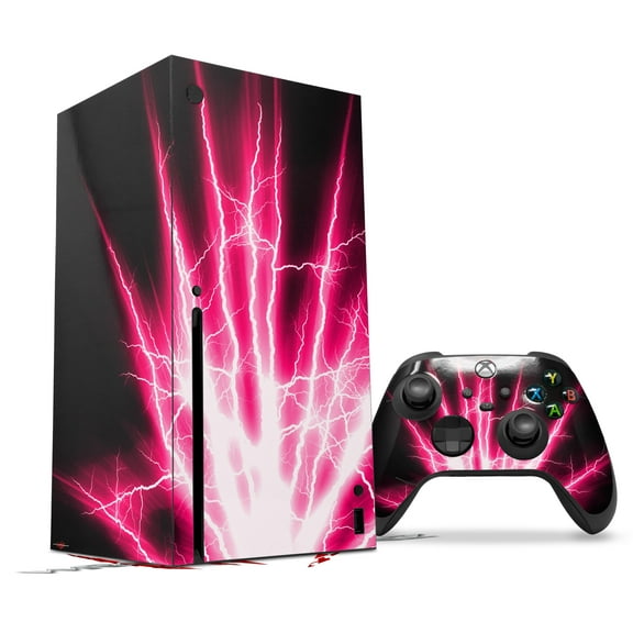 WraptorSkinz Skin Wrap compatible with the 2020 XBOX Series X Console and Controller Lightning Pink (XBOX NOT INCLUDED)