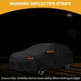 thumbnail image 3 of Funda para auto impermeable para todo clima, protección exterior contra el sol y la lluvia, con tiras reflectantes, negra para Kia Sportage, 3 of 7