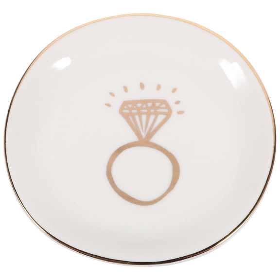 OUNONA Ceramic Jewelry Tray Dish for Storage and Decorative Display, Elegant Organizer Plate for , Earrings, and Accessories