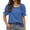 Blue, variant on Babysbule Women Summer Tops Shirts Womens Casual Solid Color Square Neck Short Sleeve Tops Blouses