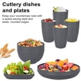 thumbnail image 2 of Joyfeel 32-Piece Plastic Tableware Set Food-grade Reusable Dinner Plates Bowls Cups Service for 8 Dishwasher Safe Non-breakable Dishware for Picnics Parties Family Gatherings, 2 of 10