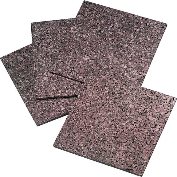 Quartet Frameless Modular Dark Cork Tiles - 12" Height x 12" Width - Brown Cork Surface - Self-stick, Self-healing - 4 / Pack | Bundle of 5 Packs