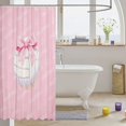 thumbnail image 3 of Manfei Pink Bowknot Shower Curtain 72Wx72L,3D Cartoon Volleyball Pattern Bathroom Curtain, 3 of 5