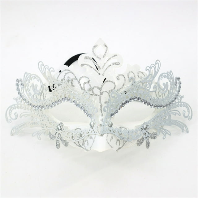 Masquerade Mask For Women, Colorful Painting Rhinestone Inlaid Metal Half Face Cover Cosplay Costume For Cosplay Theme Party