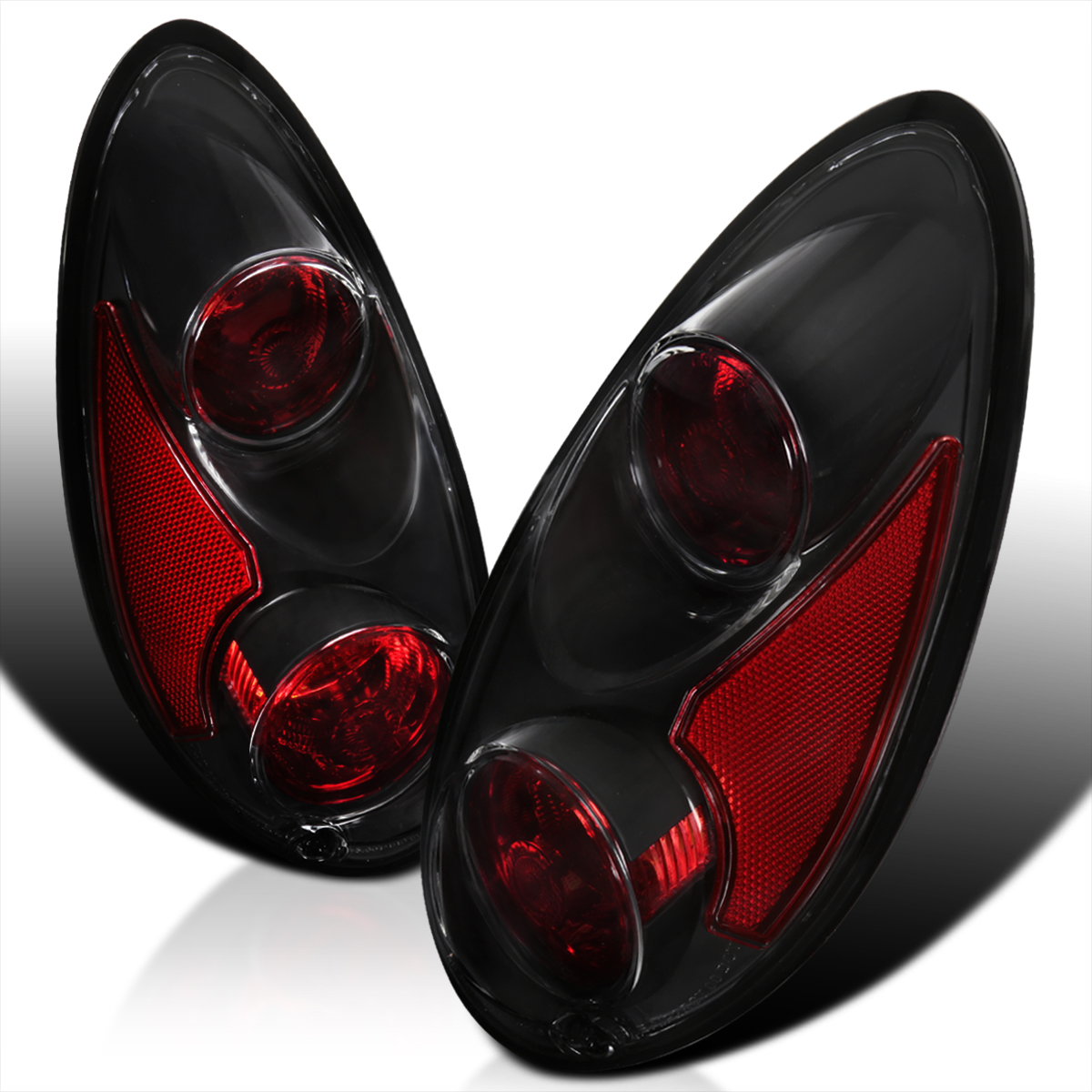 SpecD Tuning Black Housing Clear Lens Tail Lights Compatible with 20012005 Chrysler PT Cruiser