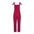 thumbnail image 5 of Oversize Adjustable Suspender Jumpsuits for Women Baggy Pockets Straight Leg Casual Loose Overalls Trendy Rompers Red,XXL, 5 of 6