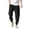 A-Black, variant on Mens Joggers with Pockets on Side Cotton Linen Cropped Pant Drawstring Big Mens Bottoms Casual Loungewear