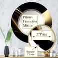 thumbnail image 3 of Designart "Surreal Tides in Gold and Black IV" Fractals Round Wall Mirror - Modern Oval Printed Decorative Oversized Mirror - Multiple Color Options, 3 of 4