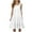 White, variant on WIZUTIZ Women's Dresses Summer Baggy Comfy Knee-Length Solid Beach Dress Crew Neck Sleeveless Shift Dress for Women's Smocked Ruffled Trendy Birthday Dress White S