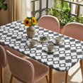thumbnail image 3 of Vintage Bohemia Table Cloths for 6 Foot Rectangle Tables, Abstract Geometric Art Simple Boho Dark Gray Patio Waterproof Elastic Fitted Tablecloths, Washable Rectangular Table Cover for Camping, 3 of 8