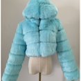 thumbnail image 1 of Abrigos y chaquetas de piel sintética recortados peludos de alta calidad para mujer, abrigo superior esponjoso con capucha, chaqueta de piel de invierno, abrigo femenino, 1 of 4