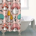 thumbnail image 4 of Vintage Mushroom Artistic Shower Curtain, Waterproof Fabric with Psychedelic and Trippy Mushroom Designs, Boho Style, Includes Hooks for Bathroom Use, 4 of 4