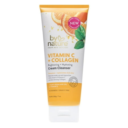 By Nature From New Zealand Vitamin C  Collagen Brightening  Hydrating Cream Cleanser for Dry Skin