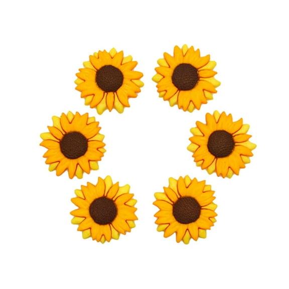 Dress It Up Buttons, Sunflowers, Sewing Fasteners, 6 Pieces