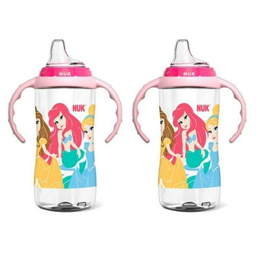 NUK Disney Princess Learner Cup, 10 oz Soft Spout Sippy Cup Style, 2 Pack, 9  Months, Girls