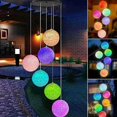 thumbnail image 3 of JM Lámpara de campana de viento de energía solar, cadena de lámpara de cambio de color de colibrí de bola de arroz, lámpara colgante de decoración de jardín LED para exteriores JM JM, 3 of 5