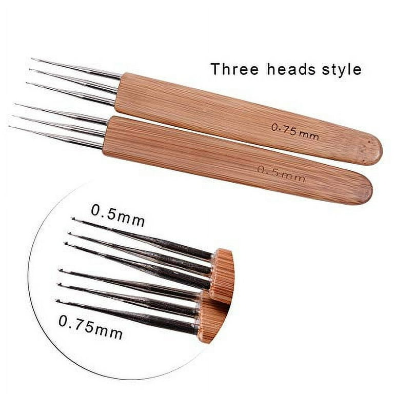 3kinds Leather Craft Crochet Needle Latch Hook Weave Hair