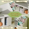 thumbnail image 6 of Tolead Kids Bookshelf with Reading Nook & Seat Cushion, 7 Storage Cubbies, Bedroom, Playroom, Nursery, White, 6 of 8
