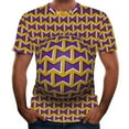 thumbnail image 3 of TSADFHJI Hauts d'Entraînement pour Hommes Automne Printemps Imprimé Manches Courtes Col Rond T-Shirt Floral Tendance Mode S Jaune, 3 of 3