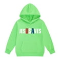thumbnail image 2 of GBSYEWXS Sweatshirt For Girls Toddler Casual Breathable Tops Letter Print Long Sleeve Light Green Hoodies Size 1-2 Years, 2 of 4