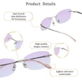 thumbnail image 3 of LifeArt Pure Titanium Frame Glasses/Blue Light Blocking Reading Glasses, Reduce Eyestrain, Stylish for Women(Pink,+0.50 Magnification), 3 of 5