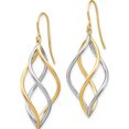 thumbnail image 2 of 14K Two-Tone Twisted Polished Dangle Shepherd Hook Earrings (39.75 X 12.5) Made In Turkey tl1146, 2 of 5