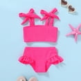 thumbnail image 2 of Younger Tree Toddler Girl Swimsuit Baby Color Block Stripe Two Pieces Swimwear Summer Beach Bathing Suit for 2-3T, 2 of 6