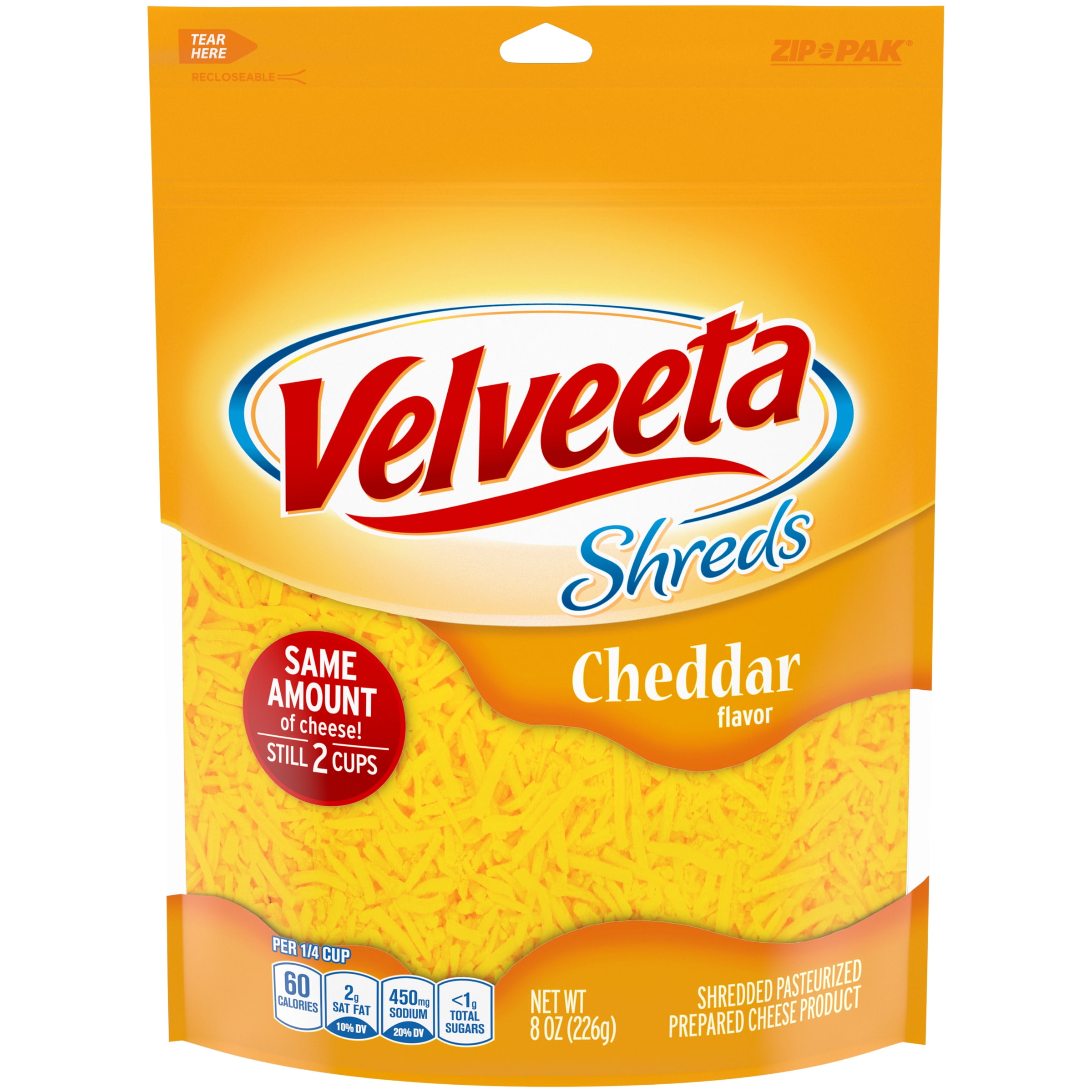 Velveeta Shreds Cheddar Flavored Shredded Cheese 8 Oz Bag - Walmartcom