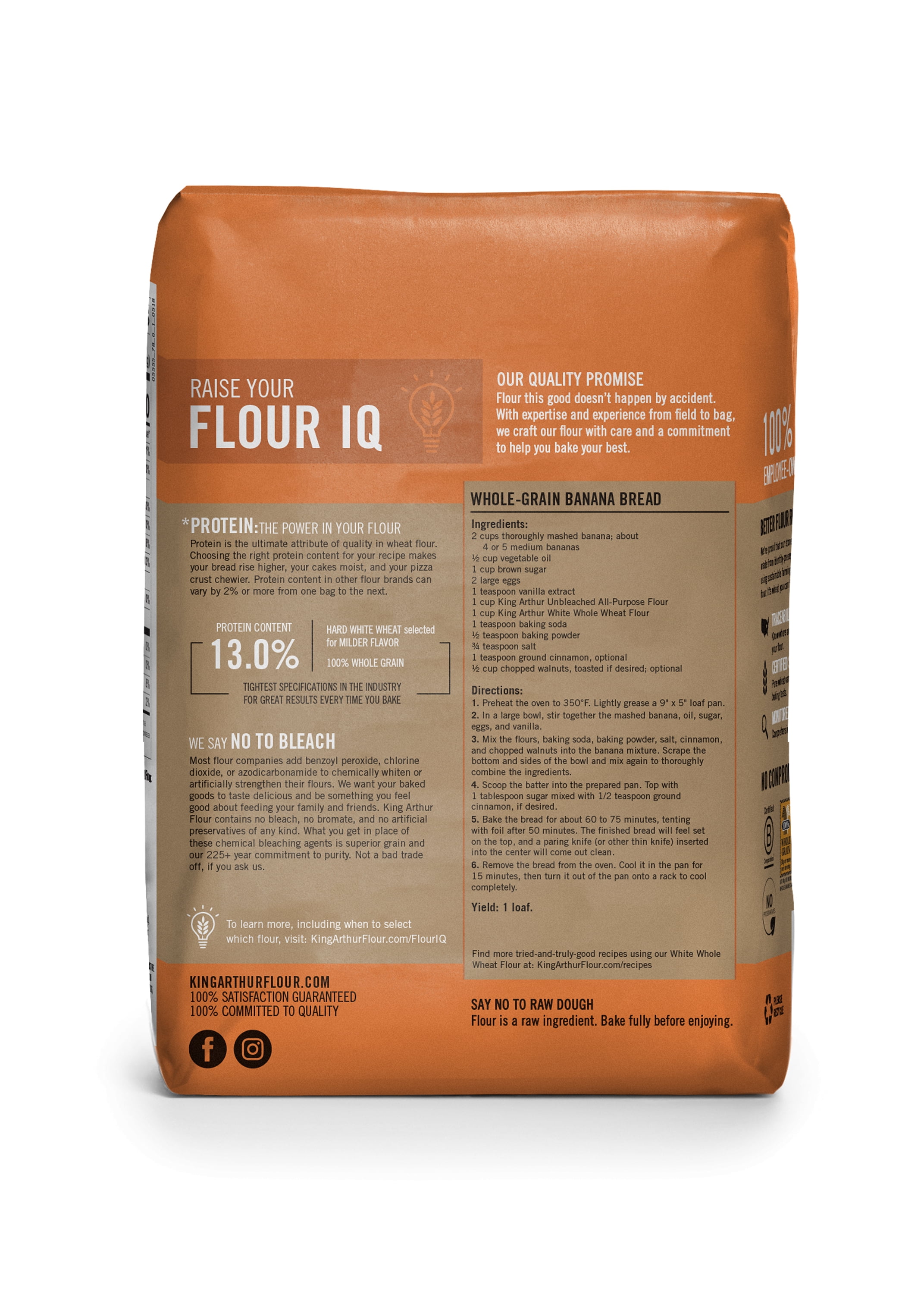 King Arthur Flour White Whole Wheat Flour 5 lb. Bag