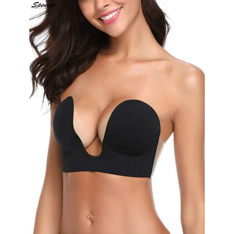 Women's Boob Tape Breast Lift Seamless Bra Push Up Nude Black 2pc Set 5cm*5m
