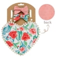 thumbnail image 2 of Newborn Baby Bib with Bow Headband, Baby Heart Bandana Drooling Teething Muslin Saliva Towel Adjustable Cotton Lace Toddlers, 2 of 7