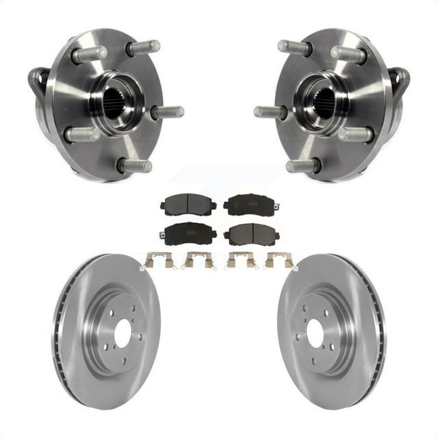 Transit Auto Front Hub Bearing Assembly Disc Brake Rotors and Semi-Metallic Pads Kit for Car Subaru Forester Outback Legacy KBB-122537