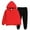 Red, variant on Piuwrlz 2pcs Sets Sweatpants and SweatShirt Kids Girls Boys Hooded Jogger Set Pocket Fashionable Solid Color Hood Activewear Set Black Size 3-4 Years