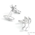 thumbnail image 2 of Gemelos de cobre con notas musicales chapados en plata, 11 g, para hombre, 2 of 2