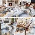 thumbnail image 6 of 5x7 Washable Area Rug, Abstract Impressionist Style Non-Slip Large Rectangle Rug for Living Room Bedroom, Gary Gold Marble Texture Indoor Floor Mat for Home Decor, 6 of 9