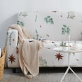 thumbnail image 3 of Funda de sofá de 4 plazas con estampado de hojas de árbol elegante y protección y decoración, 3 of 8