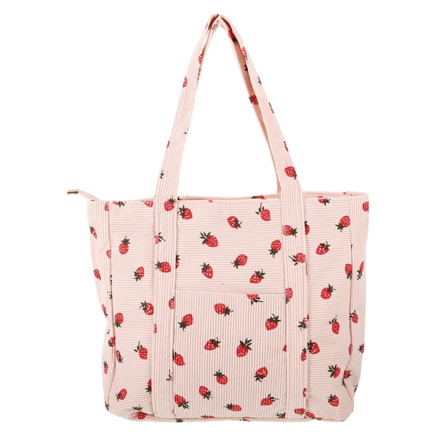 GOOHOCHY Bolso de hombro con diseño de fresa para mujer, bonito bolso de mano tipo mensajero, bolso de mano de gran capacidad, bolso de mano con diseño de fresa.