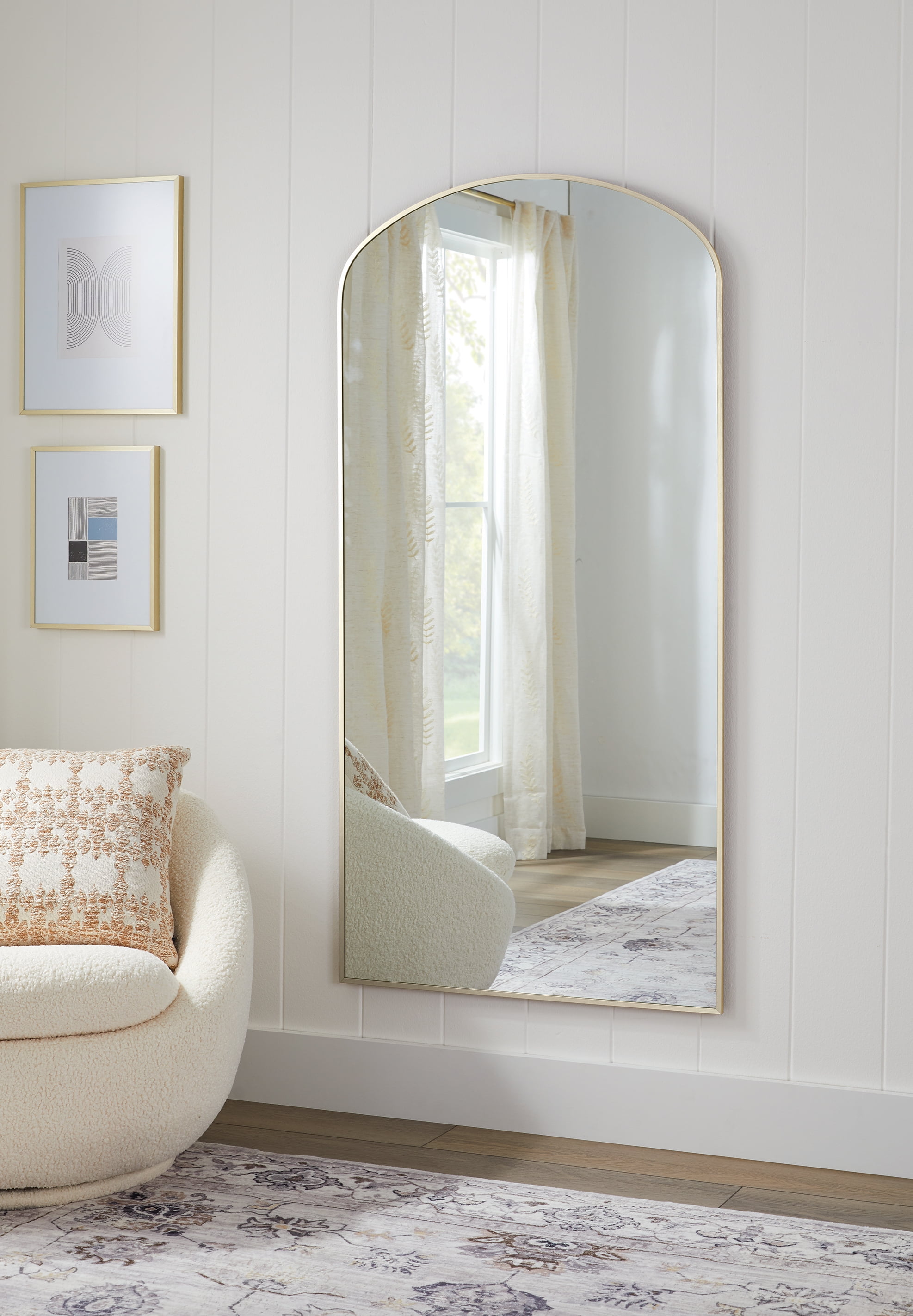 Better Homes & Gardens 30x60 Gold Arched Large Full-Length Floor Mirror for Bedroom or Entryway