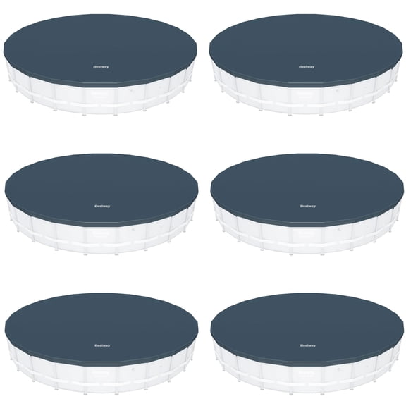 Bestway Steel ProTM Frame 18ft Round PVC Pool Debris Cover, Cover Only (6 Pack)