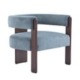 thumbnail image 3 of Fauteuil d'appoint Noble House moderne en velours, bleu, 3 of 10