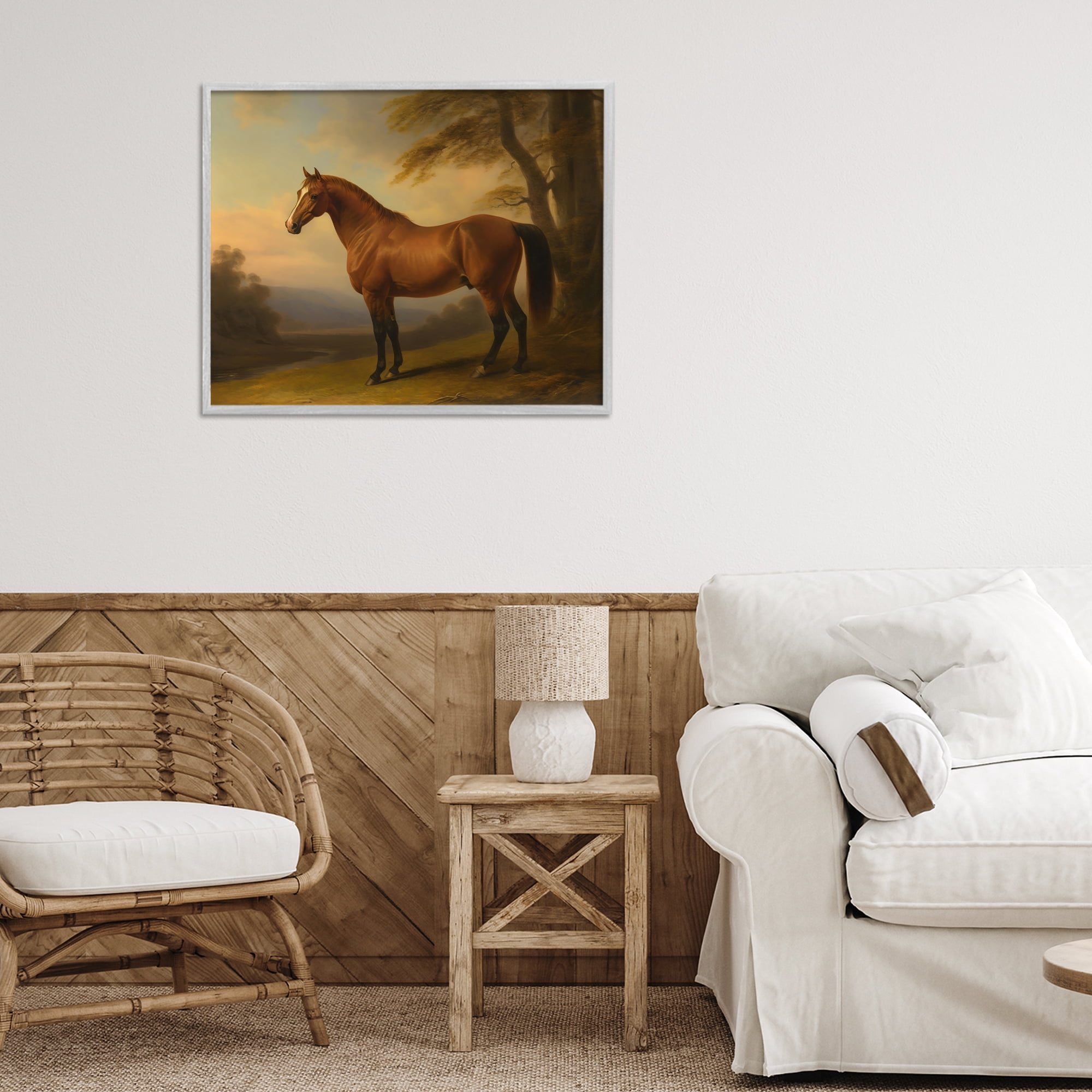 Stupell Industries Vintage Chestnut Horse Gray Framed Giclee Art, design by Creative Studio