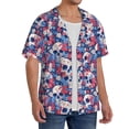 thumbnail image 2 of Sikiie daisy Skull red flower Men's Wrinkle Free Untucked Cuban Shirt Business Casual Button Down Shirts Short Sleeve Shirt4X-Large, 2 of 5