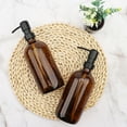 thumbnail image 3 of Brown Soap Dispenser Set with Wooden Tray – 2-Piece Bathroom Countertop Organizer – Farmhouse Modern Decor – Pump Bottle for Hand Soap/Lotion, 3 of 7