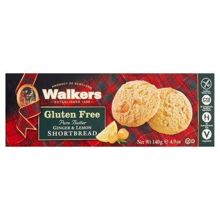 Walkers Gluten Free Pure Butter Ginger & Lemon Shortbread, 4.9 (Best Lemon Shortbread Cookies)